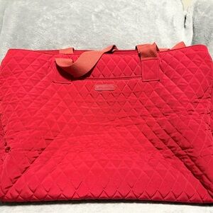 Vera Bradley Red Tango Triangle Quilted Red Tote Bag